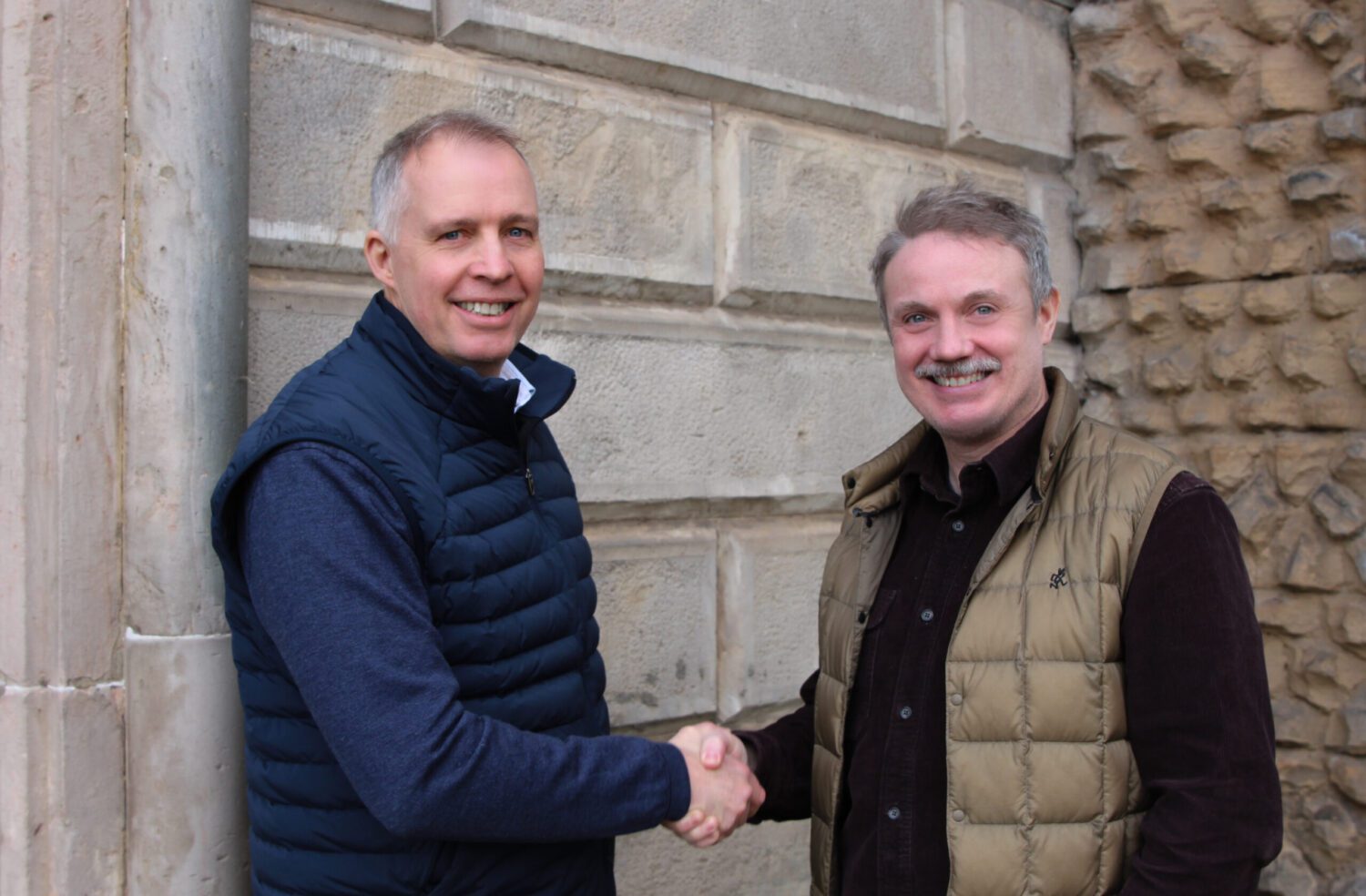 Brightwater Press Release. Left: Roger Green, Spotless Founder Right: Tom Barberton, Brightwater Managing Director